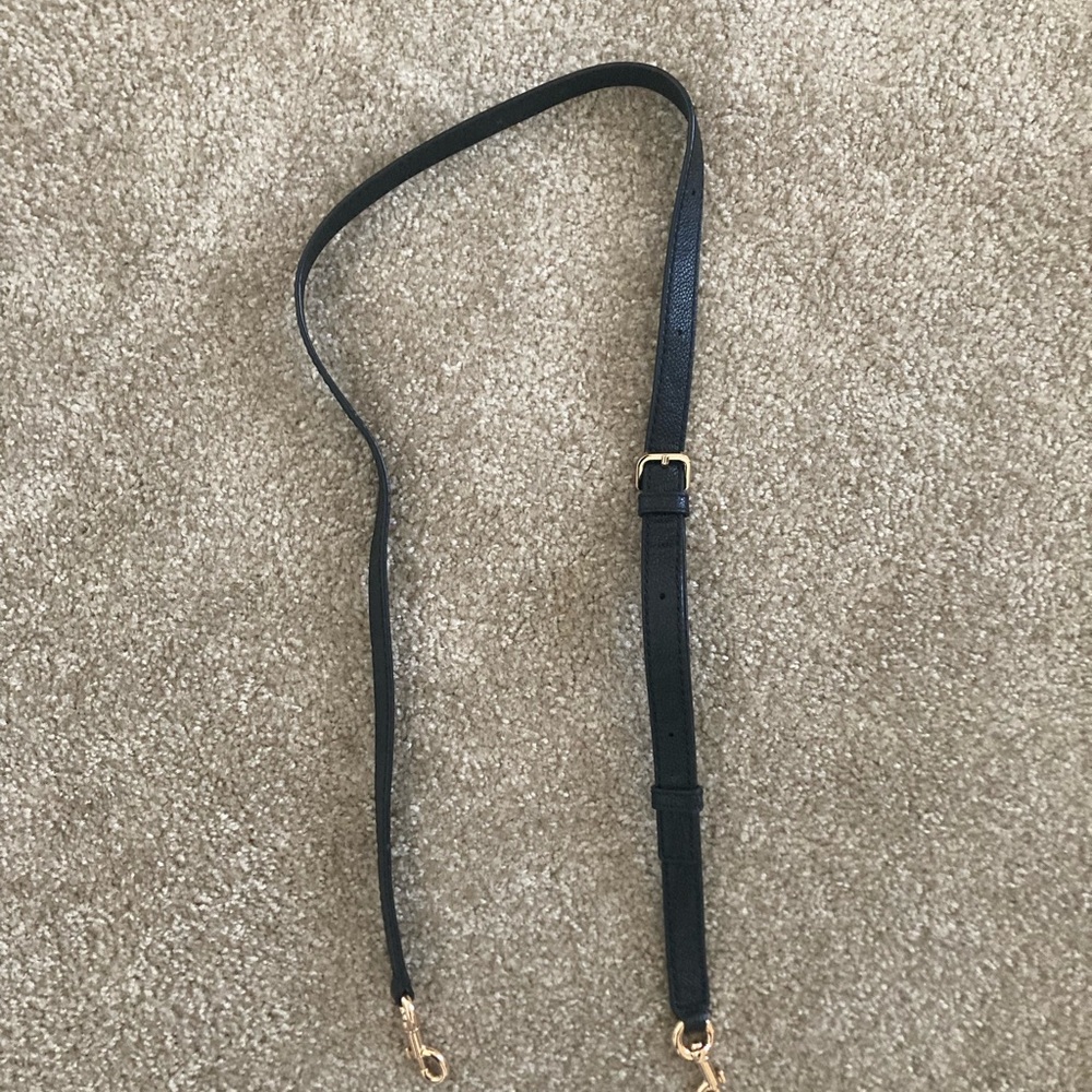 Marc Jacobs Adjustable Black Leather Purse Strap with Gold Hardware